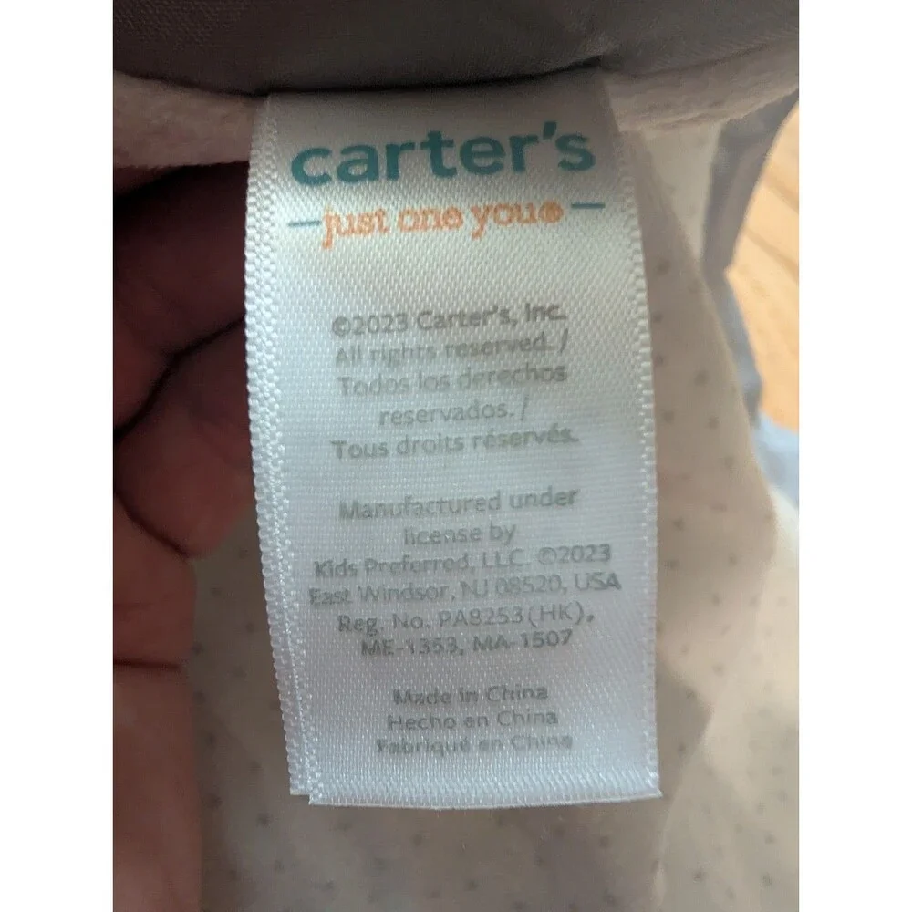 Carter's Just One You Gray Elephant Lovey Satin Trim Security Blanket EUC 2024